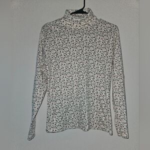 Bobbie Brooks Floral Long Sleeve Turtle Neck Top